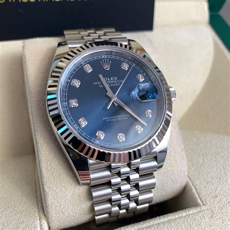 blue face rolex with diamonds|rolex datejust 41 with diamonds.